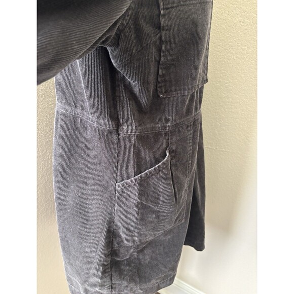 Wrap London Women's Size 10 Charcoal Gray High Neck Corduroy Dress - Picture 5 of 8